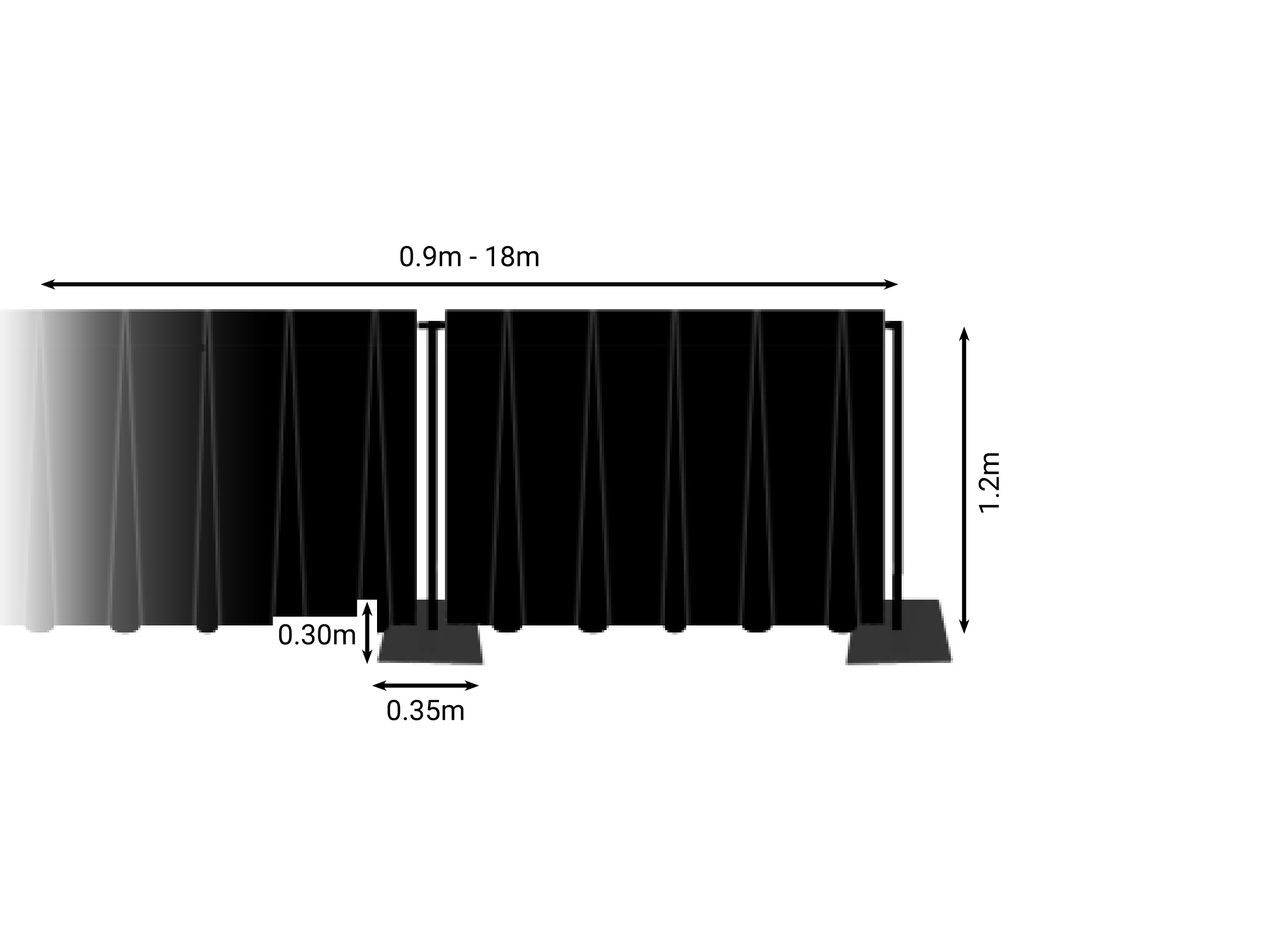 Wentex Pipe&Drape 1,2m×8,4m Eventfassade